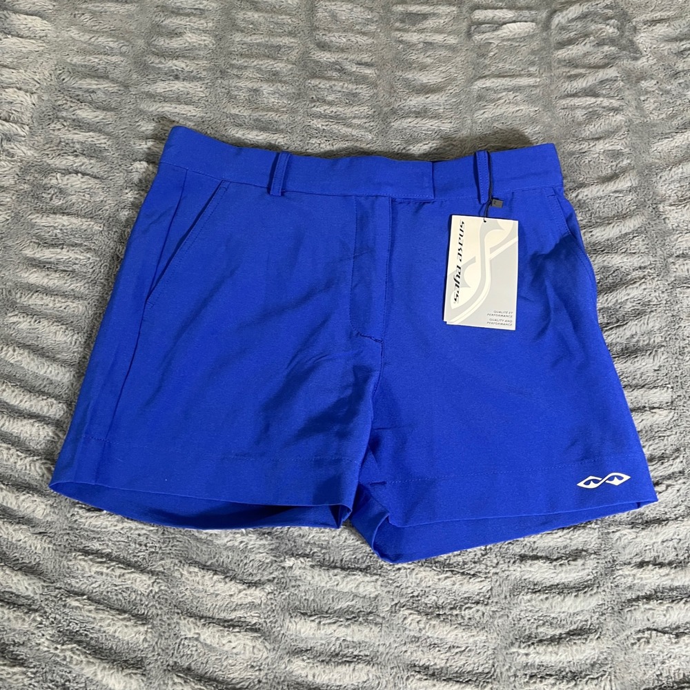 Snake Eyes Ladies Stretch Woven 4" Golf Shorts Lazuli Blue Medium SL2286 NEW